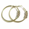 Hoop Earrings Gothletic Gold/Rose Gold Color 70MM Crystal Stone Earring Large Round Circle For Women Brinco Party Jewelry