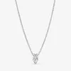 Collier étincelant à pendentif double coeur pour Pandora Bijoux de créateur de mariage en argent sterling véritable pour femmes CZ Diamond Love Colliers avec coffret d'origine