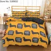 Bedding Sets Cartoon Dachshund Set Cute Sausage Dog Duvet Cover Pet Printed Comforter Bed Bedclothes