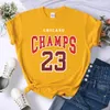 Womens TShirt Streetwear CHICAGO CHAMPS 23 Print Oversize Loose Breathable Sweat Clothing Fashion Crewneck Summer Tops 230323