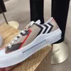 Designer trampki Vintage Check Casual Buty Klasyczne paski Sneaker Mężczyźni Kobiety z bawełny Trenery Bottona Trenerzy Drukuj na płótnie trener 01