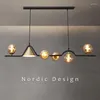 Lustres nórdicos lustres liderados para sala de jantar bar de vidro de vidro de vidro cozinha de teto de teto lustre preto lustre moderno lâmpada
