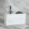 Liquid Soap Dispenser Dish for Kitchen Hand Pump Bottle Caddy with Storage Compartment Holds and Stores Sponges 230324