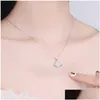 Collane con ciondolo Fili Corde Mosan Diamond Sterling Sier S Gonna Collana Baojia Processo galvanico a tre strati Au750 Dhco6