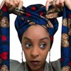 Bandanas Durag African Print Satynowa maska ​​z długą wstążką podwójna warstwowa głowa głowa Ankara Wzór Women Włosy Włosy Zakończy