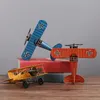 Decoratieve objecten Figurines Retro metalen vliegtuig Model Crafts Living Room Slaapkamer Ornament Iron Airplane Figurines Home Decoratie Accessoires Geschenk 230324