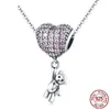 925 ciondoli di perle d'argento per bracciali con ciondoli pandora designer da donna Cuore orso Love lock Acchiappasogni