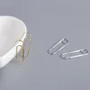 Charm LKO 100 Real 925 Sterling Silver Creative Paper Clip Earrings For Women Party Fine Trendy Jewellery Accessories Girls Earrings Z0323