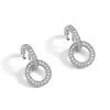 Charm New 925 Sterling Silver Fashion Exquisite Round Rhinestone Drop Earrings Punk Rock Arch Bridge Pendant Ear Stud Women Jewelry Z0323