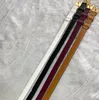 Belts Fashion Smooth Buckle Belt Retro Design Thin Waist Belts for Men Womens Width 2.5CM Genuine Cowhide 4 Color Optional High Quality