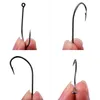 Fiskekrokar 10/20/50 Box Long Shank Fishing Hook 10# -70# Fiskkrokar Högkolstål Skarpad tagg Offset smal betekrok Fiskkrok P230317