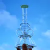 Cachimbos de vidro de 7 polegadas 14 mm fêmea comum chuveiro Perc Hookahs 4 mm de espessura Reciclador de tubos de água Sidecar Oil Dab Rigs para fumar com tigela XL1972