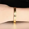 Bangle Women Bangles Gold Color Girls Fashion Jewelry Metal Bracelets Concave Top Workmanship Allergy Free