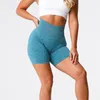 Pantaloncini da donna Scrunch Allenamenti elastici senza cuciture Leggins corti Completi fitness increspati Forma lusinghiera Abbigliamento da palestra Ricamo NVGTN 230322