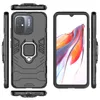 Autohalter Magnet Saugtaschen für Samsung A24 Xiaomi 13 Lite Redmi K60SE K60 12C Note 12 4G Harter PC TPU Metall Fingerring Defender Hybrid stoßfeste Telefonrückseite Haut