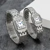 Luxurious Watch Women Square Watches Designer Diamond Watchs Premium Quartz Movement All Stainless Steel Stainless Steel Bracelet