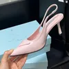 scarpe eleganti eleganti sandali estivi a triangolo in pelle spazzolata scarpe da donna décolleté con cinturino alla caviglia calzature di lusso da donna tacchi alti party wedding4566