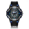 Montre-bracelets Black Blue Mens Watches Sport Sport Imperproof Quartz Man Women Wristwatch Digital Dual Time Watch Clocks Relogie Masculino 2023