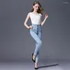 Jeans feminino Primavera Summer Mulher Skinny Denim Lápis Top Brand Stretch High Women Women 190208