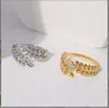 Anneau de doigt en forme de serpent Animal en acier inoxydable unisexe personnalité exagérée réglable anneau de feuille ouverte bijoux de fête de mode