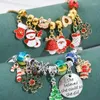 Charm Bracelets Christmas Metal Charms Handmade DIY Pendants Ornaments Beads For Bracelet Set Jewelry Making Xmas Decor Kids Gift