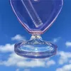 9" Pink Heart Shape Glass Water Pipe Bong Bubbler Hookah Percolator Tobacco Bowl with 14mm slide bowl