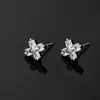 S3551 Fashion Jewelry Cool Crucifix Stud Earrings For Man Simple Black Zircon Cross Earrings