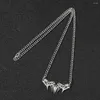 Collane con ciondolo Spine minimaliste Collana color argento in acciaio inossidabile Fashion Lady Men Hip Hop Rock Jewelry Punk