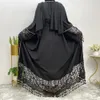 Etnische kleding dames moslim ababya India India Turkije Abaya Dress Wedding Evening feestjurk Elegant Lace Hollow Out 230324