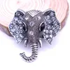 Brooches Thailand Mascot Elephant Animal Emblem Rhinestone Brooch Women's Saree Decoration Pin Punk Accessories Year Gift