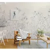 Sfondi Carta da parati di design Tinta unita Fiore Stile moderno Semplice Panno da parete Murale personalizzato sul