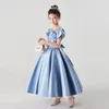 Girl Dresses Elder Girls Prom Dress For Teenagers Long Evening Birthday Party Gown Formal Costume Pleated Satin Tribute Silk Clothing