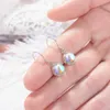 Charme nouveau 925 en argent Sterling goutte boucle d'oreille pierre de lune chaîne boucles d'oreilles pour femmes femme bijoux en argent 2019 Oorbellen Pendientes Z0323