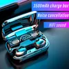 Cell Phone Earphones 3500mAh Wireless Bluetooth V50 TWS Headphones LED Display With Power Bank Headset Microphone 230324