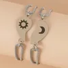 Bracelets de charme 2 pièces Bracelet de coeur assorti pendentif de lune bracelet de chaîne en acier inoxydable pour cadeau d'anniversaire de couple 264E