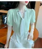 Blusas femininas 2023 Mulher Summer Tirada borboleta moda de chiffon Mulheres tops femme camisa branca blusas mujer roupas femininas 869f