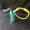 Fumando canos azul acrílico cachimbo de vidro de vidro de vidro, acessórios de tubo de água de vidro, acessórios para tubos de água,