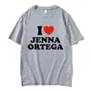 Męskie tshirty uwielbiam Jenna ortega tshirt Summer Hip Hop Crewneck krótkie koszulki z krótkim rękawem Mężczyźni Kobiety moda mody casual duży rozmiar UE Tshirts 230324