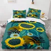 Set di biancheria da letto 2/3 pezzi Set copripiumino girasole astratto artistico Trapunta da letto per bambini, ragazzi e ragazze