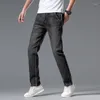 Мужские джинсы мужская повседневная весенняя модная безопасность молнии дым серые классические джинсовые брюки.