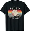 Herren t -Shirts t Männer Sommer Tops Tee Tee Männlich nie vergessen Pluto Retro -Stil lustige Weltraumwissenschaft 230322 Immq