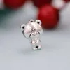 Ours Animal mignon en argent Sterling 925 véritable, perles breloque écureuil, pendentif O adapté au Bracelet Pandora Original, bijoux cadeau