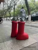 2023 MSCHF MEN Women Rain Boots Designers Big Red Boot Dikke Bottom Non-Slip Booties Rubber Platform Boot Astro Boy Maat 35-44 GW4