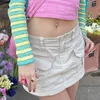 Jupes Cuteandpsycho rétro Y2K solide Cargos Vintage Streetwear poches Mini été Harajuku mignon esthétique années 2000 tenues 230323