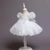 Meisjesjurken baby voor meisjes kerstmis peuter kinderen bloem kanten elegante prinses verjaardag jurk kinderen trouwfeest tule