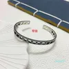 Designer jewelry silver hollow out carved pattern Bracelet wide and narrow version letter used hand