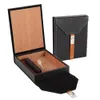 Boîte à cigares en cuir de voyage Portable, boîte de rangement de cigares en bois de cèdre avec humidificateur, accessoires pour fumer