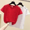 T-shirt da donna estiva coreana scava fuori dolce cuore maglietta da donna manica corta moda slim maglietta Femme Ins Top 230324