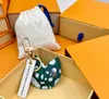 مع Box Fortune Cookie Bag Hanging Keychain Car Flower Charm Jewelry Women Men Gifts Fashion Pu Leather Key Chain