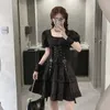 Robes décontractées Summer Femmes Gothic Lolita Robe Goth Punk Girl Harajuku Mall Style Bandage Emo Vêtements Mini Printemps 2023